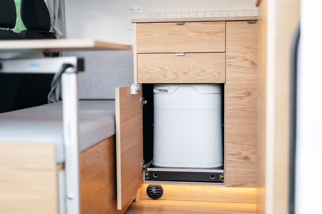 Matt And Dans Campervans Biggie Campervan, OGO Origin Composting Toilet Install